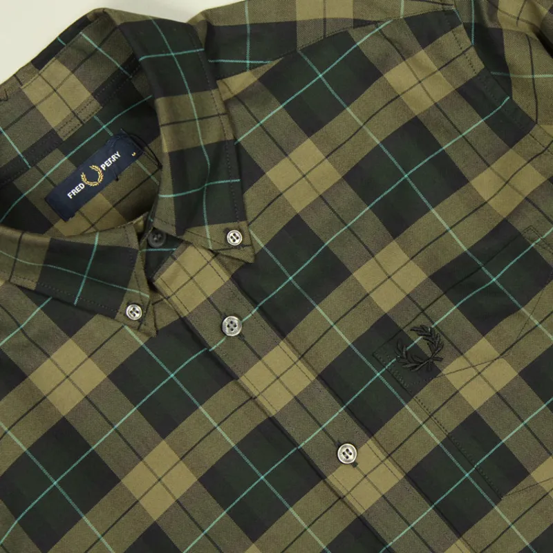 Fred Perry Tartan Shirt - Night Green-1